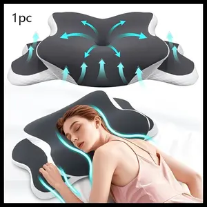 Dark Butterfly Neck Pillow, Breathable Cooling Fabric, Adjustable Height, Ideal for Sleep Position Adjustment, Perfect Gift for Seniors