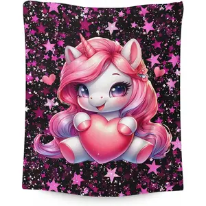 Unicorn Blanket   Blanket For  Gift For Unicorn Lovers, Cozy Warm Flannel 50 X 40 Inches  For Sofa Trip Chair Bed Room,Valentine's Day