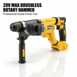 DEWALT DCH263 Brushless Rotary Hammer,Three Functional Modes,Stepless Speed Regulation And Reversible Function,Low Vibration Structure And Dust Collection Compatibility,Professional Power Tool For Drilling And Chiseling On Multiple Building Materials