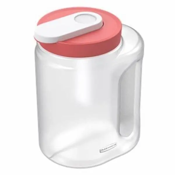 Rubbermaid 2 Qt Plastic Pitcher - Capacity Marks, 0.66 lbs, 6.3" x 4.76" x 10.87", Dishwasher-Safe, See-Through, Fits Most Refrigerator Doors, Kitchen Drinkware Jug, Fits On Most Refrigerator Doors