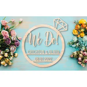 Wedding or Engagement Couples Cutout - Laser Cut We Do - Diamond Ring Custom Sign - Engagement Announcement Photoshoot Prop - Wedding Decor