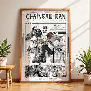 CHAINSAW Man Anime Poster UNFFRAMED - Denji Art- Makima Anime Wall Art- Power - Anime Manga Panel POSSTER - Gift for Manga Lovers - Manga Wall Collage Decor - Anime Art Poster