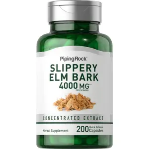 Piping Rock Slippery Elm Bark Capsules | 4000mg | 200 Pills | Herb Supplement for Women and Men | Non-GMO, Gluten Free