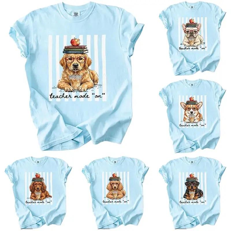 Comfort Colors Back To School Teacher T-Shirt, Teacher Mode On Golden Retriever Shirt, Dog Lover Tee, Teacher Appreciation Gift