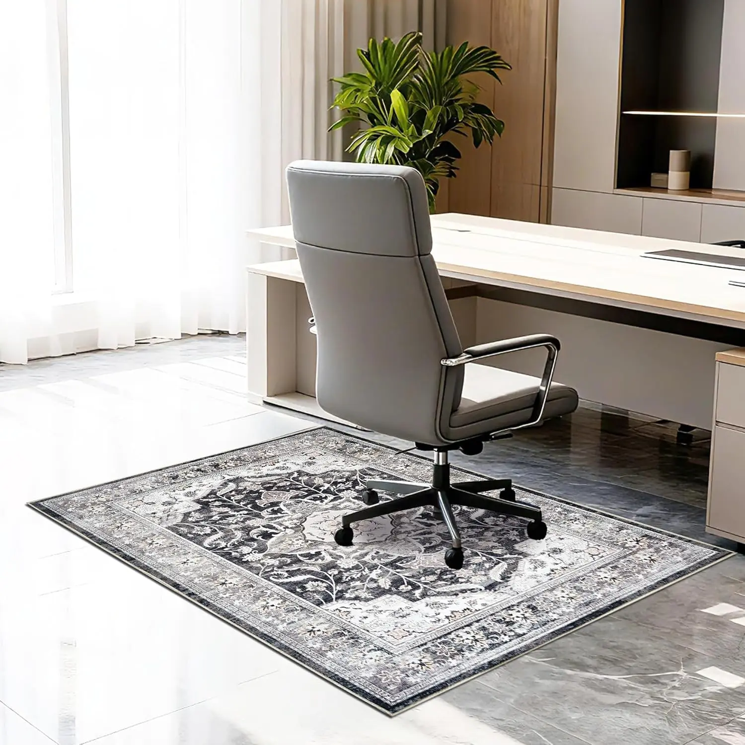 Mat for Hardwood Tile Floor, Carpet Protector for Rolling Computer Chair Mat, Machine Washable Office Area Carpet