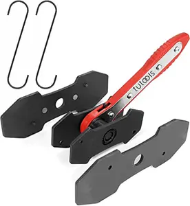 Brake Caliper Press Tool, Car Ratcheting Brake Caliper Piston Spreader Press Tool with 2 pcs Steel Plates, Red
