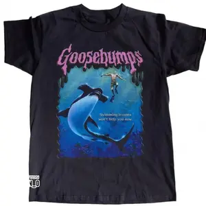 Goosebumps retro dark Halloween black T-shirt, various sizes, printed T-shirt, streetwear, men's gift, short sleeve, cotton, men's clothing