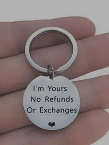 Cute Romantic Personalized Letters Engraved Car Keychain, Chic Meaningful Trendy Keychain & Key Fob, Fashionable Accessories As Valentines Gift for Boyfriend & Girlfriend