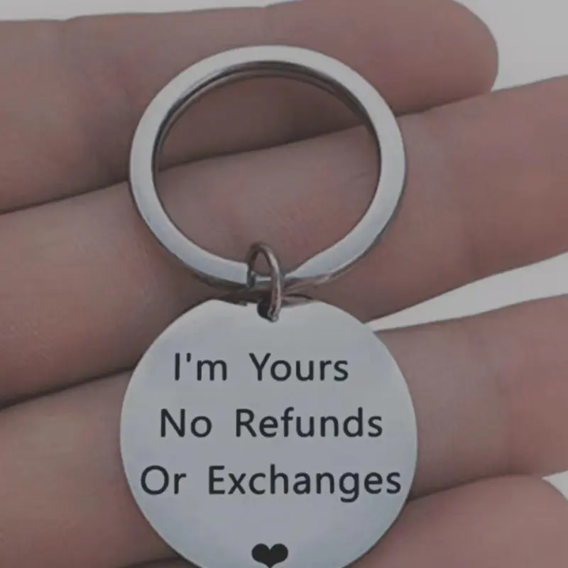 Cute Romantic Personalized Letters Engraved Car Keychain, Chic Meaningful Trendy Keychain & Key Fob, Fashionable Accessories As Valentines Gift for Boyfriend & Girlfriend