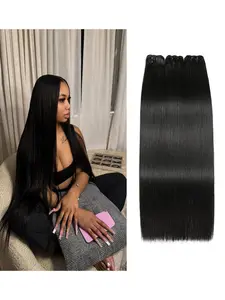 Brazilian Virgin Human Hair Straight Extensions, Unprocessed Natural, Single Strand for Braids/braiding/closure Clips, Men & Women