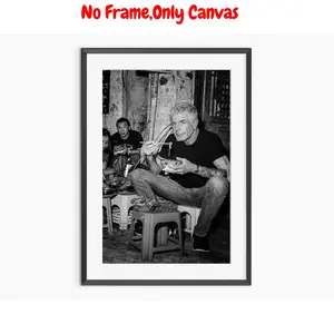 Anthony Bourdain Canvas Poster, 1 Count Modern Wall Art, Wall Decor for Home Living Room Bedroom Kitchen, Home Decor, Ornaments