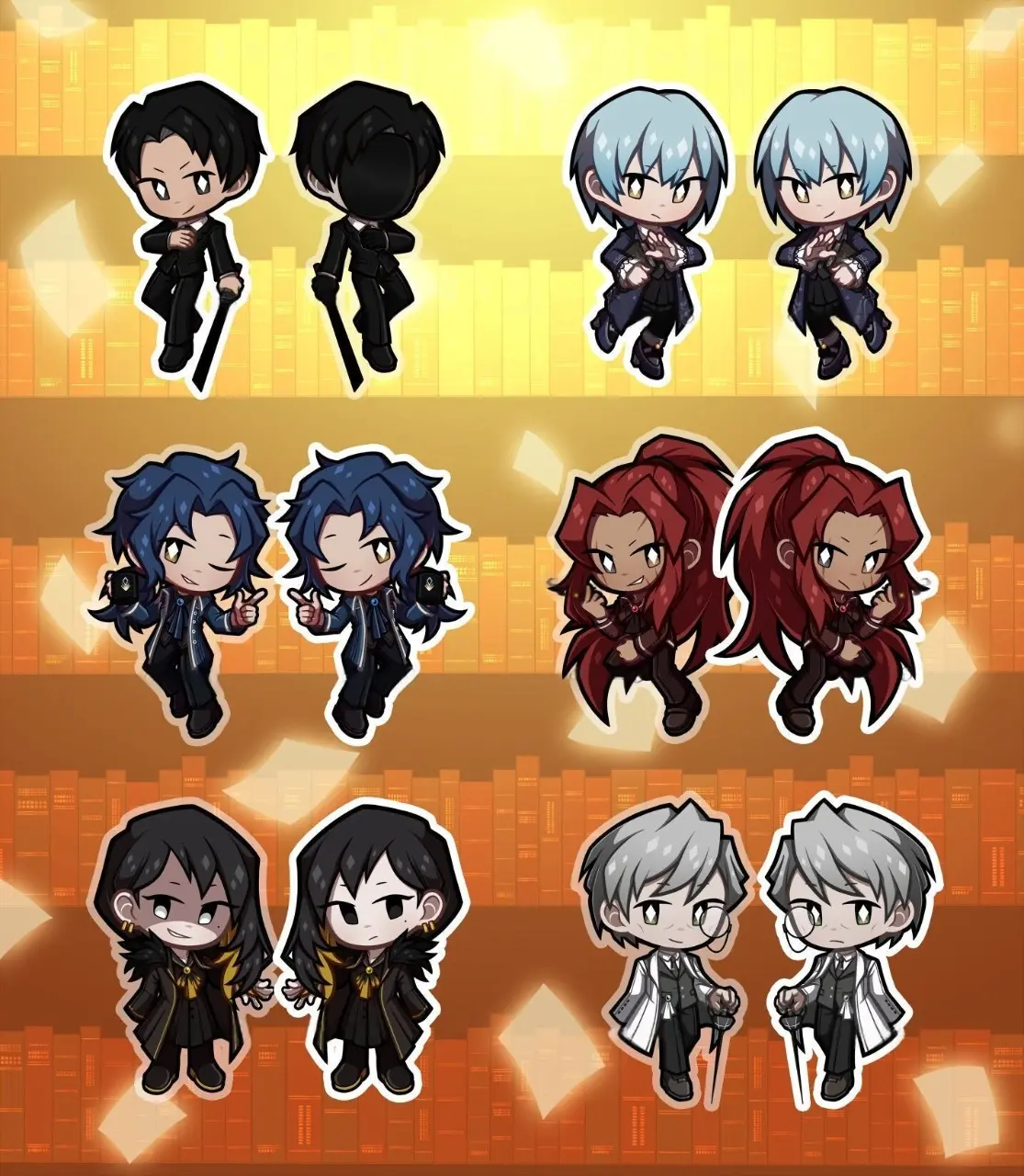 Library of Ruina Acrylic Charms Set 01 | Roland, Angela, Chesed, Gebura, Binah, Hokma