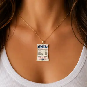 Price of Freedom Receipt Necklace | Paid in Full Americana Jewelry