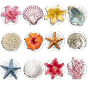 Sand Dollar Seashell Starfish And Flower Girlie Colorful Preppy Summer Magsafe Phone Grip Magnetic e-Reader Grips Kindle Grip Magnetic Kindle Grip Book Lover Kindle Accessories Phone Holder PopSocket Phone Grip Magnetic Pop Socket Phone Grip