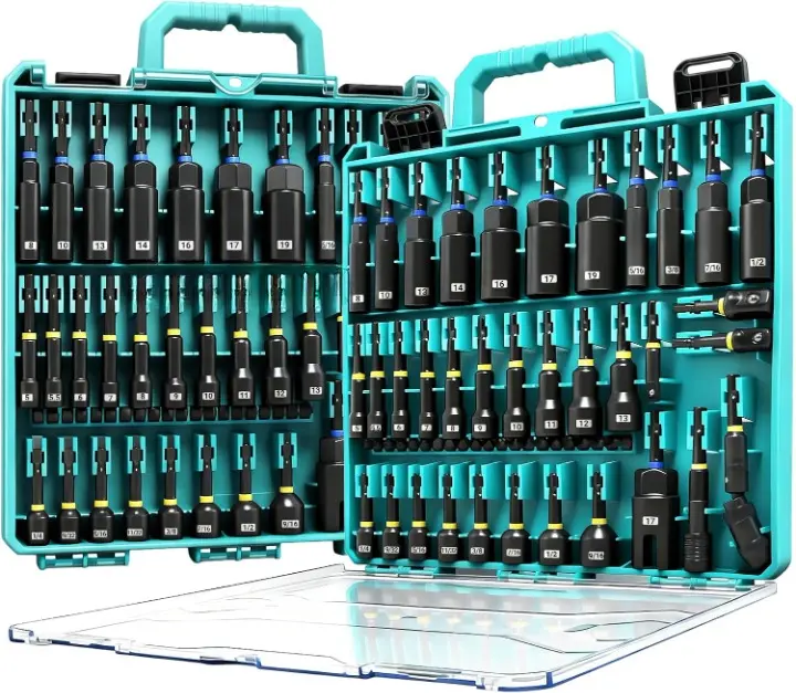 55-Piece Magnetic Impact Nut Driver Set, SAE/Metric Nut Driver Set ...