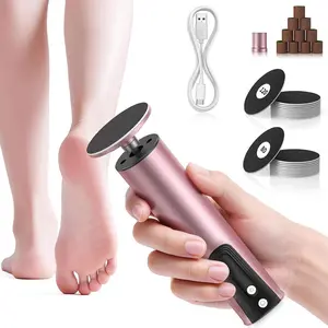 2 in 1 Electric Foot File, Callus Remover with Replacement Sandpaper & Polishing Rings, Professional Foot Care Tool for Home Use, Foot Rasp, Pedicure Care Tool, Foot Care Products