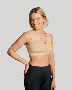 Tommie Copper Zip Up Back Support Bra | Seamless