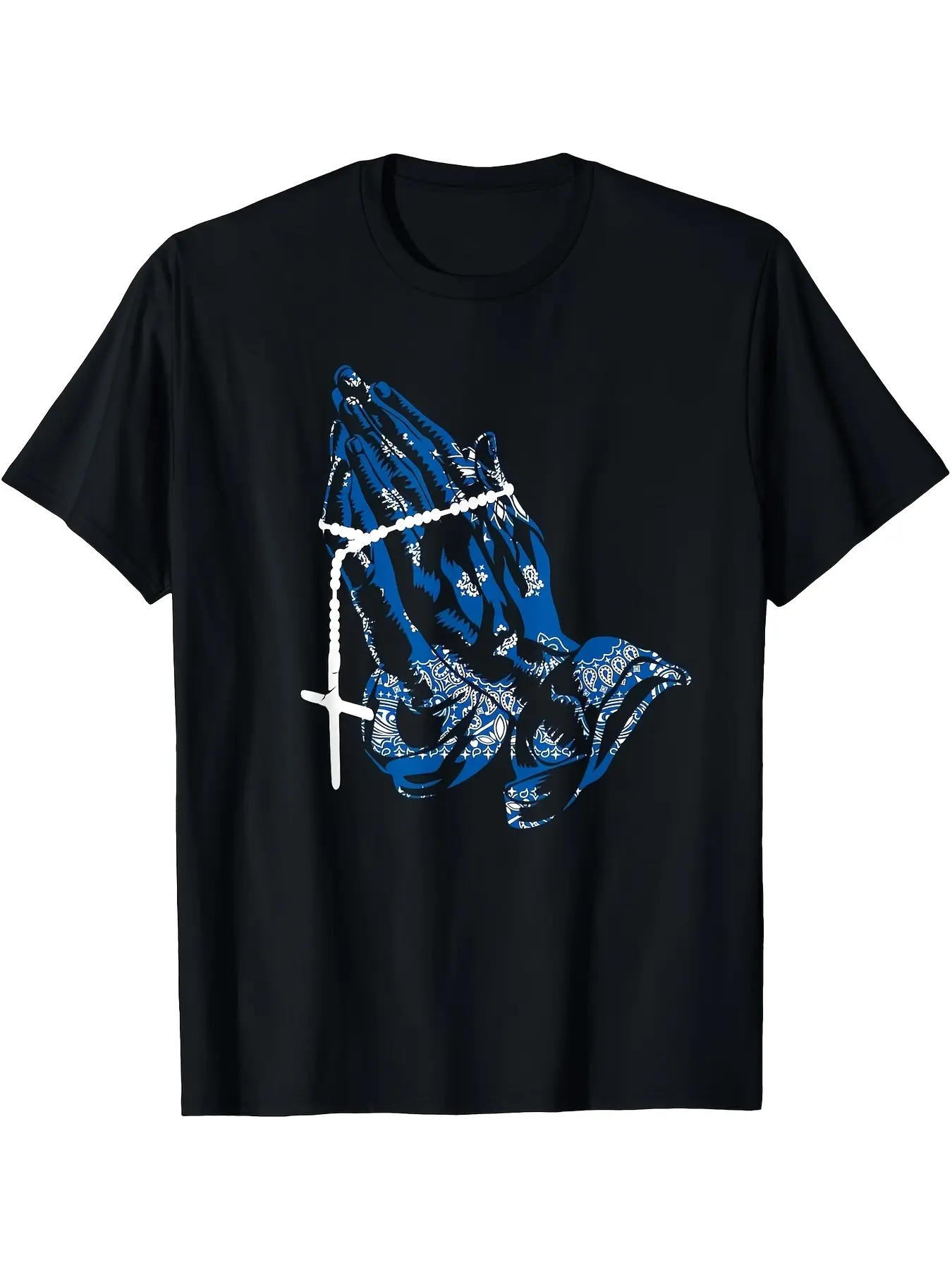 Royal TShirt with Blue Bandana Paisley Design And unisex soft cotton short sleeve t shirt, vintage graphic casual tee for men women teens, perfect birthday holiday gift for camping travel gym daily street  wear