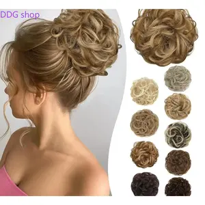 Iridescent Synthetic Messy Bun Hair Piece - Curly Wavy Scrunchies with Stretchy Band, Fluffy Tousled Chignon Ponytail Updos Hair Accessories for Women (2026 Sports & Outdoor Accessories Collection), Summervibes