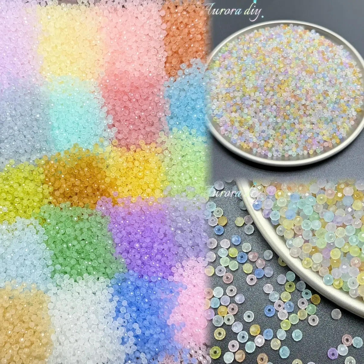 2mm macaron faceted bling beads