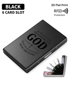 Unisex Rfid Anti-Theft Metal Card Holder, Side-Open Design, Ultra-Thin Matte Card Clip, Secure Card Storage, Fashion Accessory, Credit Card Organizer
