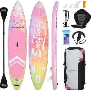 Inflatable Stand Up Paddle Board with Kayak Seat, Non-Slip Deck SUP Paddle Board with Premium Kayak, Portable Standing Boat for Youth & Adult