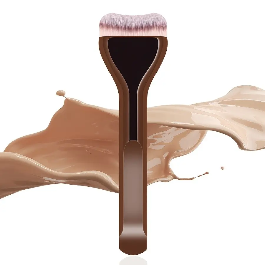 Professional Makeup Brush for Foundation and Concealer, Flat Foundation Brush, Dense Bristles, Portable Design, Ideal for Daily Use and Travel, Face Makeup Brushes