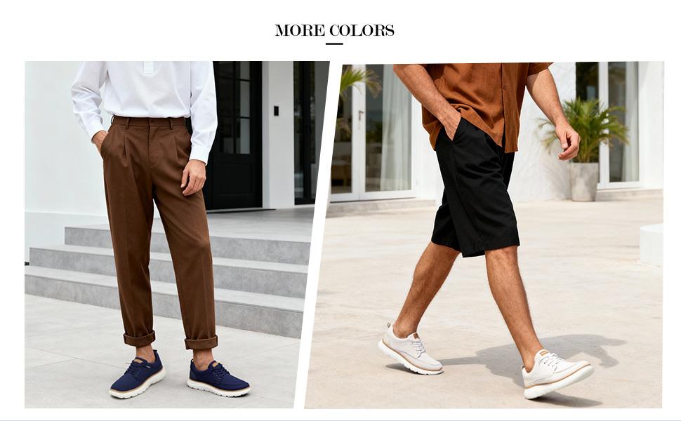 Men's Lightweight Slip-On Casual Trainers, Knit Moc-Toe Loafers with Brown Trim, Breathable Non-Slip Shoes for Work & Travel, Comfortable Driving Footwear,shoes for back to school,back to school shoes