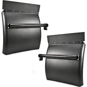 Poly Quarter Fenders for Semi Trucks Black 24"x24" Mud Flap Hangers,Tube Bracket Mounting Hardware,for Right&Left Side Pair Set, Quarter Fender Kit