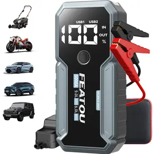 12000mAh Car Battery Jump Starter，start your car with car emergency power starter, which can also charge your phone，There are also three modes of LED lights Outdoorfun Automotive Vehicle