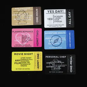 Couples Date Coupons - Fun Game to Play with Your Partner - R & PG Rated - Durable PVC Material - No Expiration Date - Use anytime anywhere