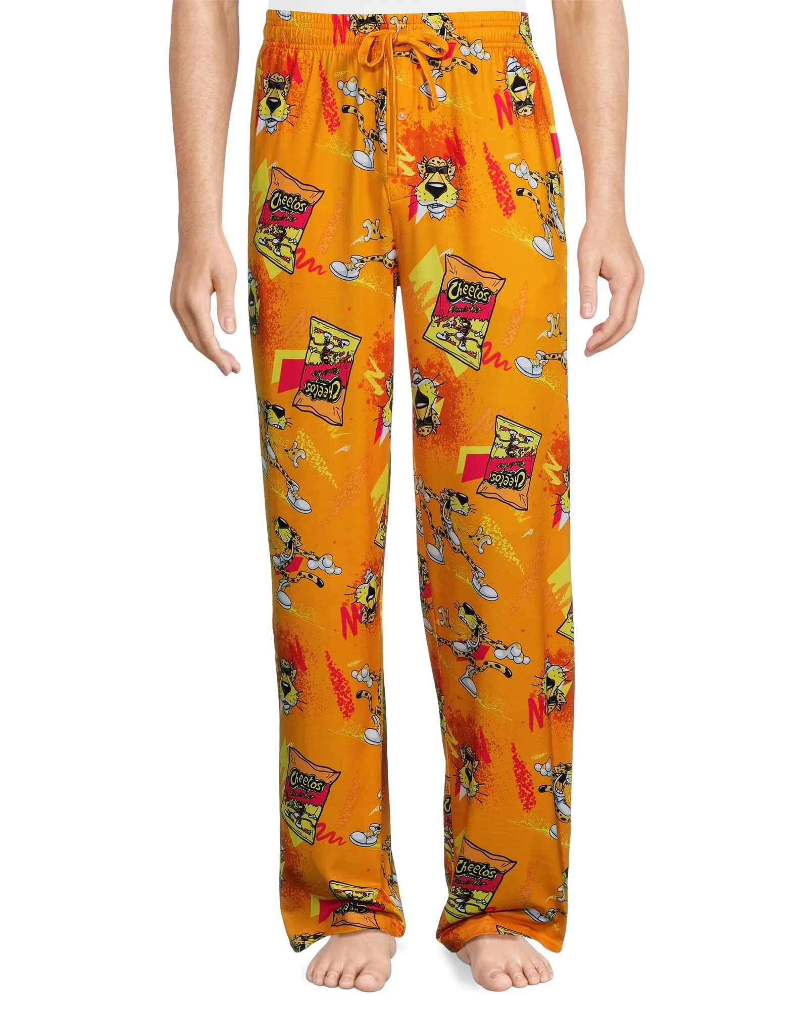 Cheetos Pajamas Men's Flamin' Hot Chester Cheetah Adult Lounge Sleep ...