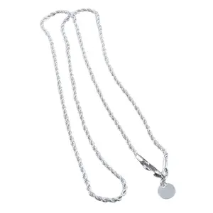 Explorinox Twist Chain Necklace for Men Women Thin Metal Chain Choker Silver Shiny Jewelry Accessory for Daily Wear Gifting