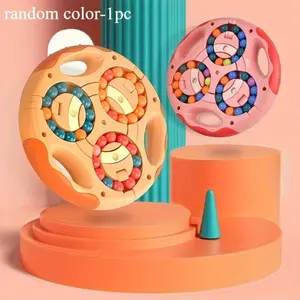 1pc Double-Sided Magic Bean Cube Puzzle | Rotating Brain Teaser, Relaxation & Focus Enhancer, Perfect for Birthday, Halloween, Christmas Gift in Pink, Blue, Yellow, Light Purple - Intermediate Skill Level