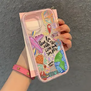 Colorful Graffiti Airplane Pattern Phone Case, Border, Anti-Drop Soft Shell, Tpu Material, Fits iPhone 11-16 Pro Max, Gift Option