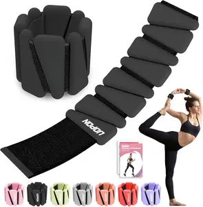 Wrist Ankle Weights for Women Set of 2, Adjustable  Weighted Bangles, Wearable Ultra-durable Strips Weight Bracelet 2 lbs/4 lbs for Yoga, Pilates, Barre, Walking, Arm &  Workout