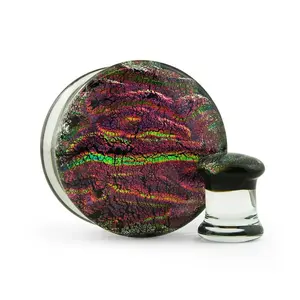 Arcadia Pink & Purple Dichroic Glass Plugs