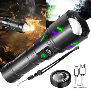 VASTFIRE 30W LED Flashlight High Lumen with Ignition Lens Super Bright Tactical Flashlight Zoomable Five Modes Rechargeable Aluminum Alloy for Camping Outdoor Home Emergency Home & Gifts