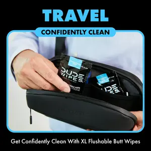 DUDE Products Wipes Flushable Wipes, Unscented, 30 Individually Wrapped Wipes