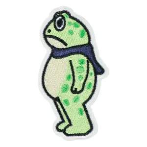 Frog Resist Embroidered Patch, Hand Embroidered, Back Adhesive Iron-On, Suitable for Clothes Jackets Hats Accessories, Durable Repair Patches