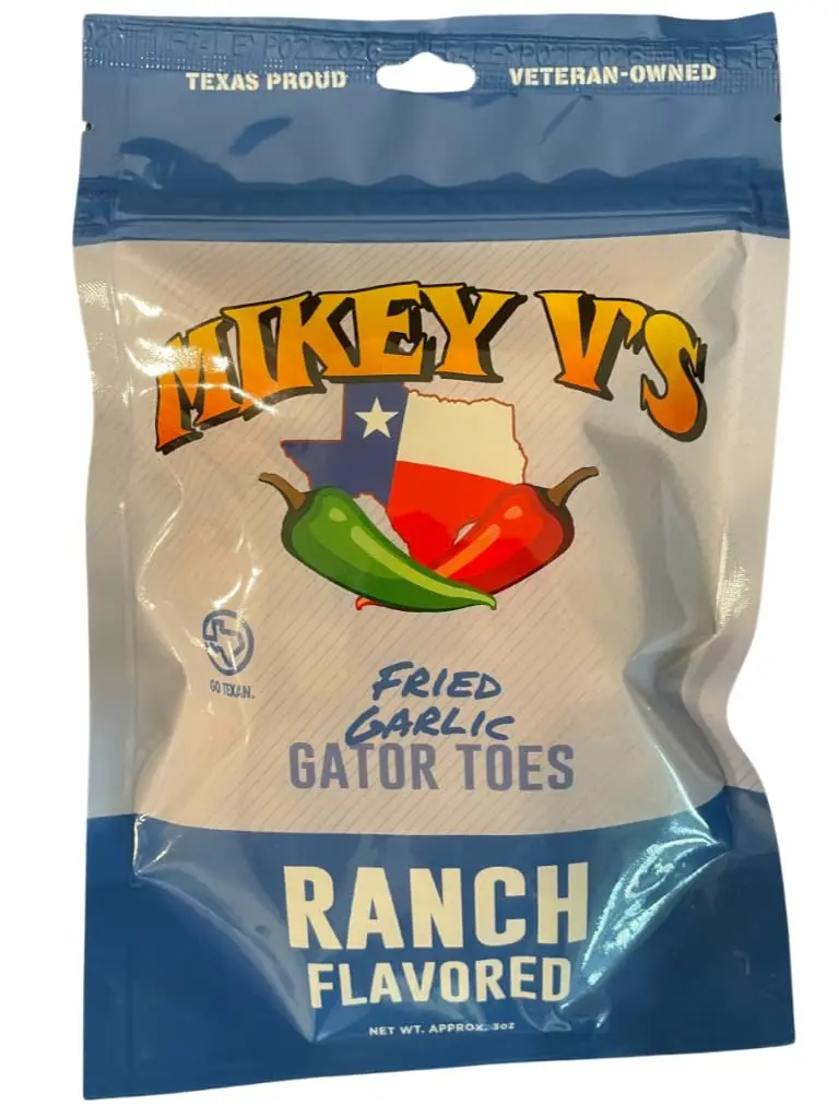 Ranch Gator Toes Deep-Fried Garlic Snacks, Crispy Savory Flavor Garlic Bites, 3.9 oz Bag