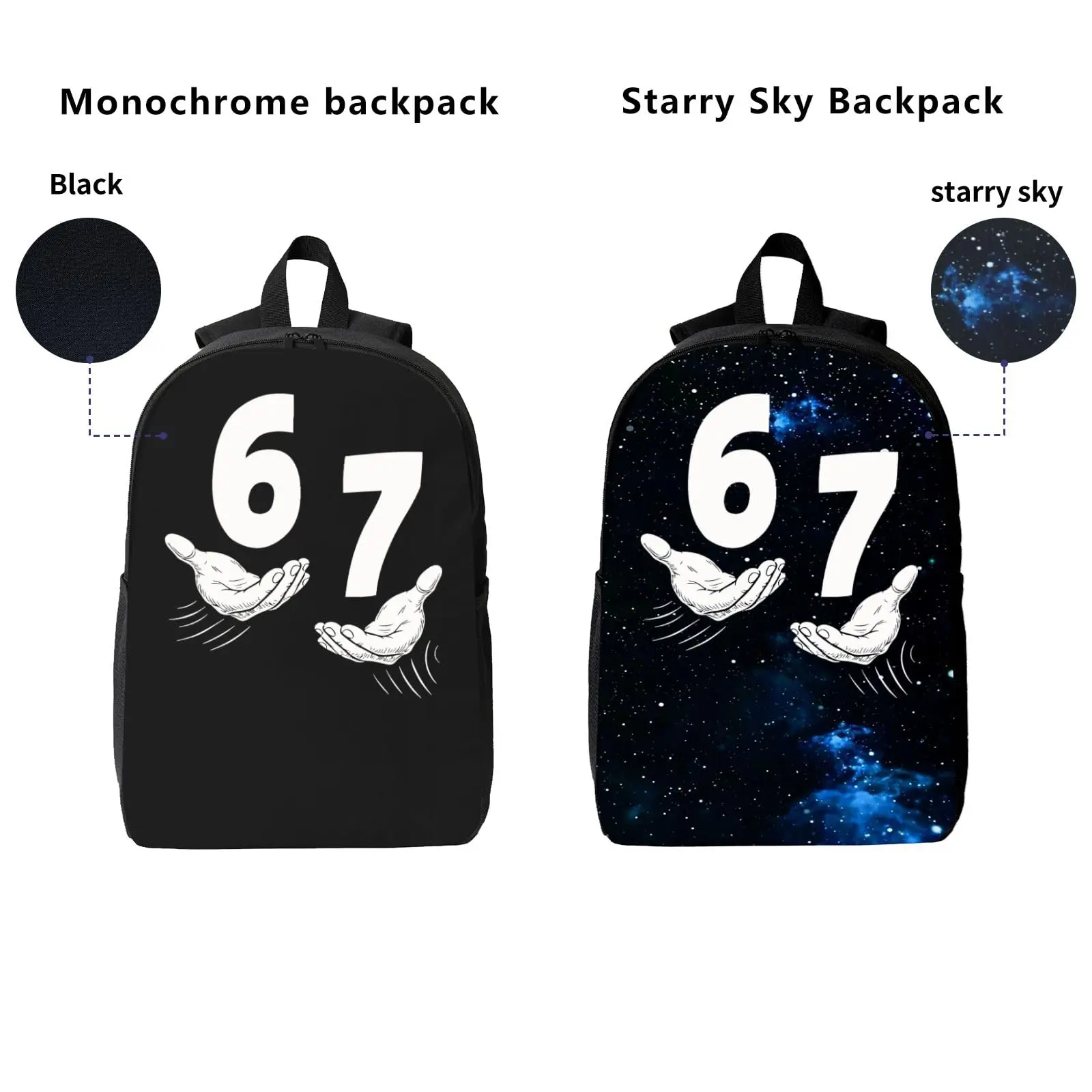 Funny 67 Meme Six Seven 6 7 book bag Breathable Shoulder Straps