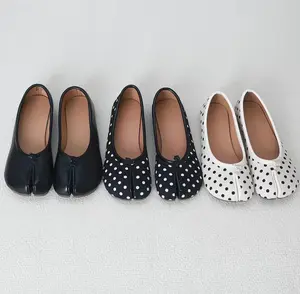 Everyday Tabi Split-Toe Shoes, Soft Leather Slip-On Flats, Comfy Casual Footwear for Women