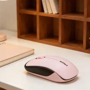 Mofii GO18 Wireless USB Optical Sensor Mouse - Pink, Minimalist, Compact & Portable, Silent Click, Universal for Desktops/Laptops (Battery Not Included)
