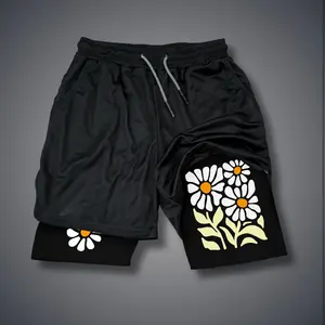[Vtg90s] Double-Layer Sports Shorts Graphic Shorts Black Shorts Camo Shorts Streetwear Shorts Men Outfits Men Short Shorts Vacation Outfits Shorts