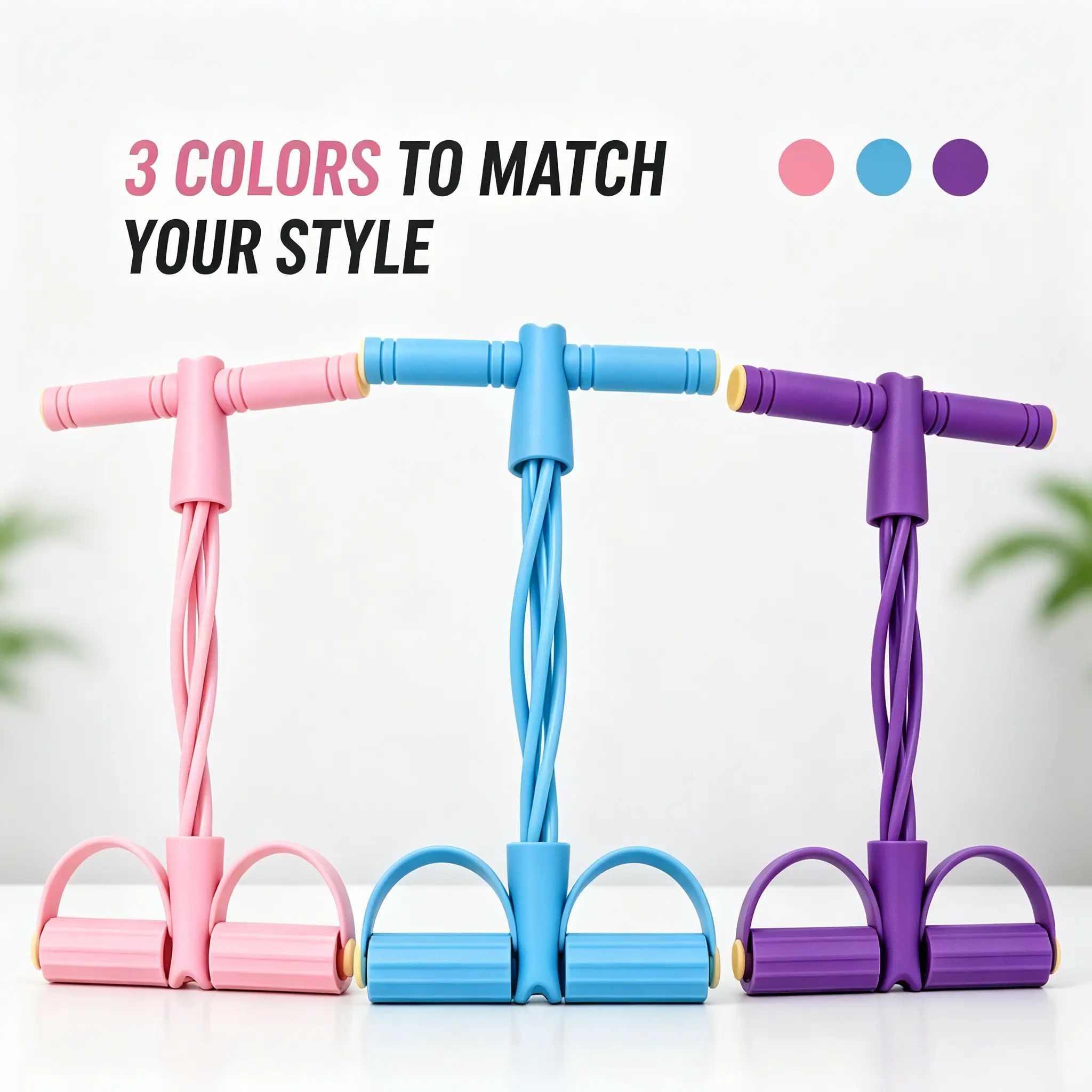6-Tube Pedal Resistance Trainer, Portable Ankle Puller for Low Impact Workouts and Arm Stretching, Compact Indoor Gym Equipment for Beginners and Easy Storage