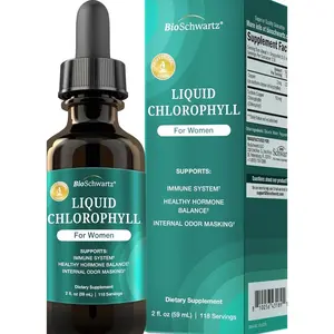 BioSchwartz Liquid Chlorophyll for Women - with Copper for Immune Support, Skin Health and Internal Deodorizer - Liquid Chlorophyll Supplement Drops for Women - Third Party Tested, 118 Servings