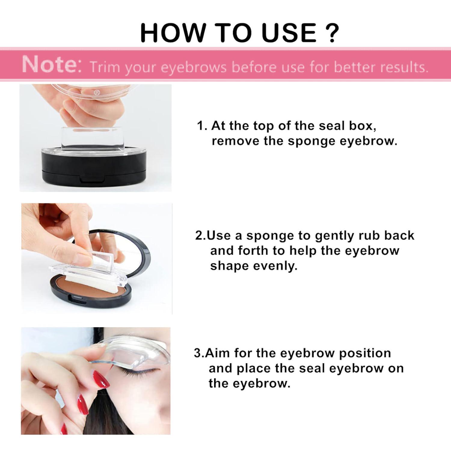 Smudge-Proof Stamp Powder Set Easy Stamp & Fill Brow Kit, Waterproof & All-Day Wear, Natural Looking Brows in 1 Step,