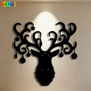 1pc Deer Head Metal Wall Art, Intricate Deer Statue Mural, Ideal Gift for Christmas, New Year, Wildlife Decor Enthusiasts, Rust-Resistant Metal Wall Decor Wall Sculptures, Perfect for Living Room Wall & Garden Fence, Stunning Outdoor & Indoor Decor Accent
