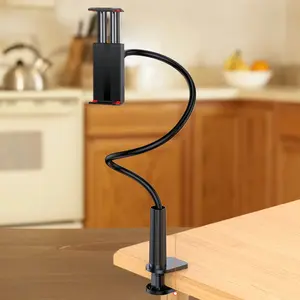 Adjustable Gooseneck Tablet & Phone Stand, Tablet Mount Stand, Durable Aluminum Alloy Design for Bed Desk Sofa, Compatible with iPad Kindle Galaxy Tablets